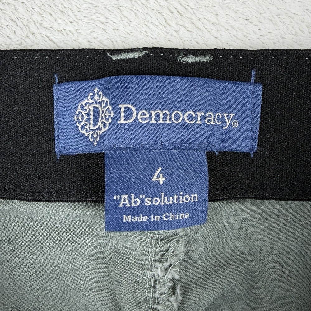 NWT-Democracy Ab Solution Ankle Skimmer Olive Green Pants Elastic Waist Size 4 - Picture 6 of 16